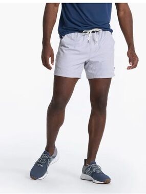 Men’s Vuori Kore Shorts Lined 5" - Platinum Dashed Lines - Sz M